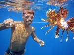Sama DIlaut fisherman with Lionfish Catch, Sampela, Wakatobi, Sulawesi,&nbsp;Indonesia